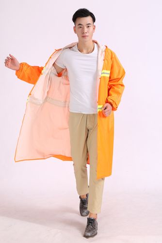 户外挡风遮阳防雨分体雨衣雨披大帽檐加厚环卫橘色系套装工厂